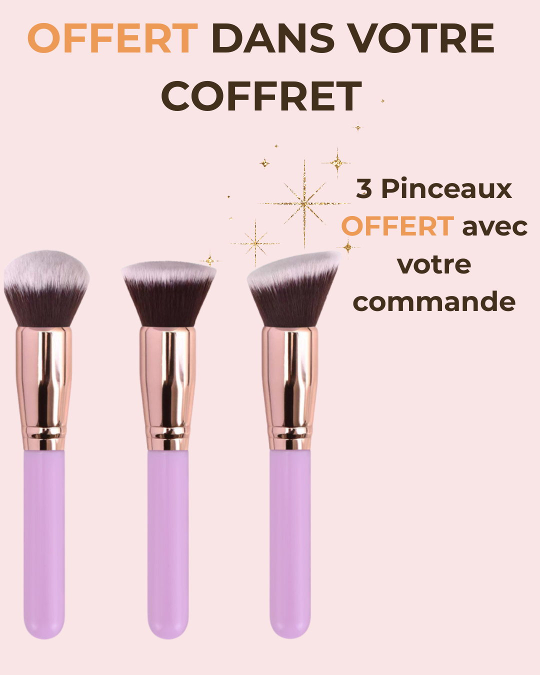🎁 OFFERT : 3 Pinceaux - Offert avec votre commande