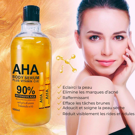 Huile & Essence Corps aux AHA, Or 24K, Vitamines C & E