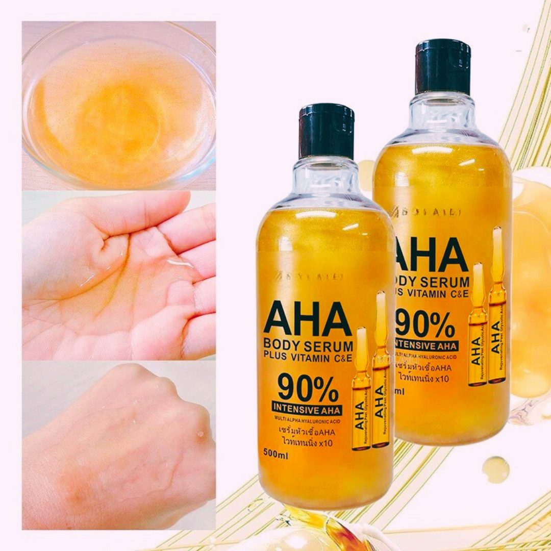 Huile & Essence Corps aux AHA, Or 24K, Vitamines C & E