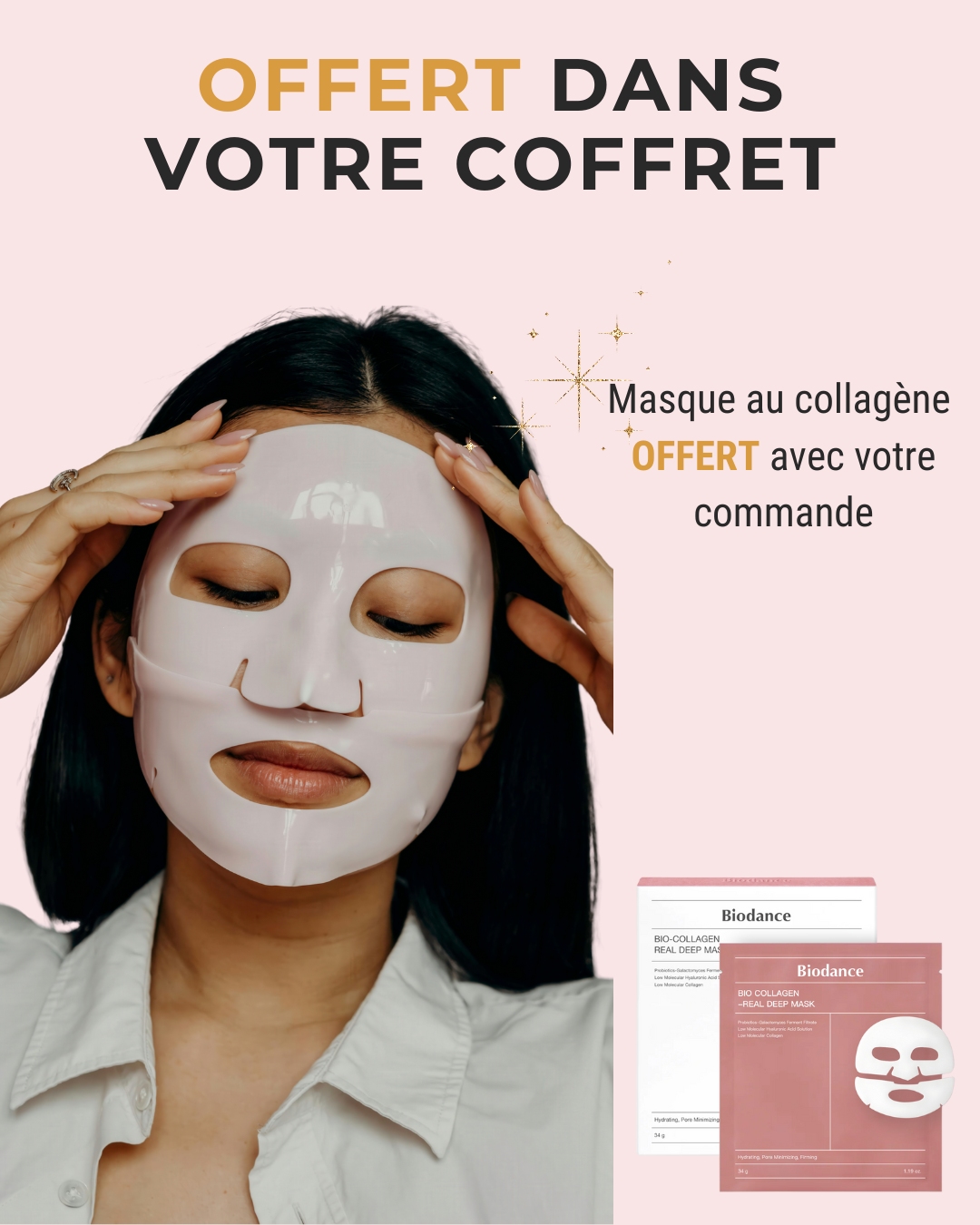 Masque Facial au Collagène – Hydratation Profonde, Fermeté & Éclat Instantané